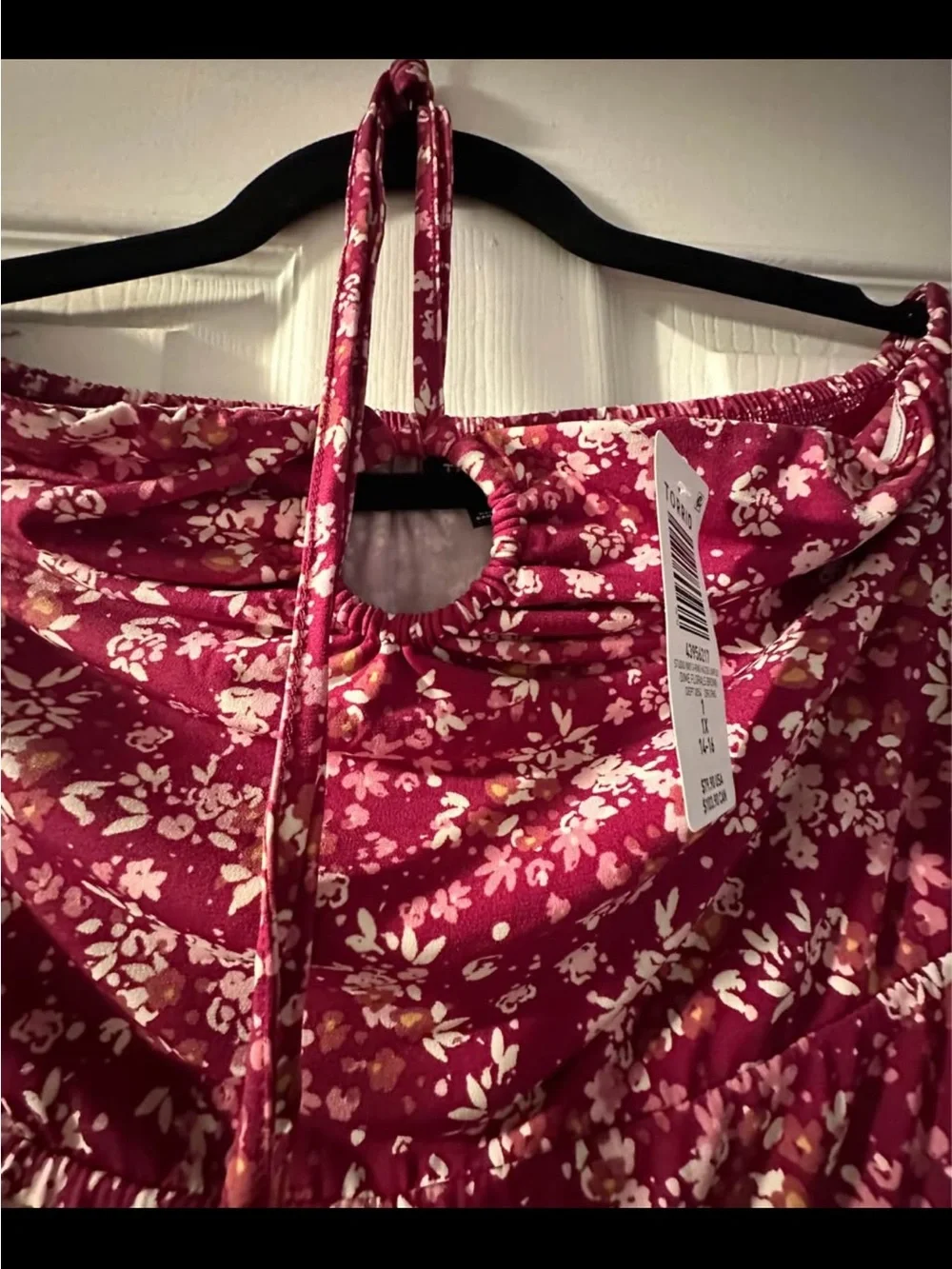 torrid NWT O-ring Fuchsia Floral Strapless Wide-Leg Jumpsuit